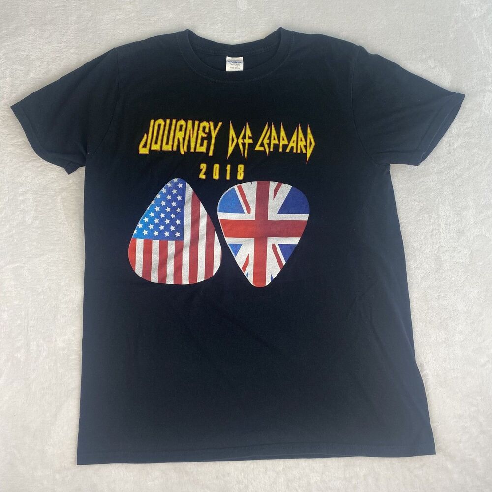 Gildan Journey Def Leppard 2018 Tour Graphic Concert Shirt Adult Medium Black